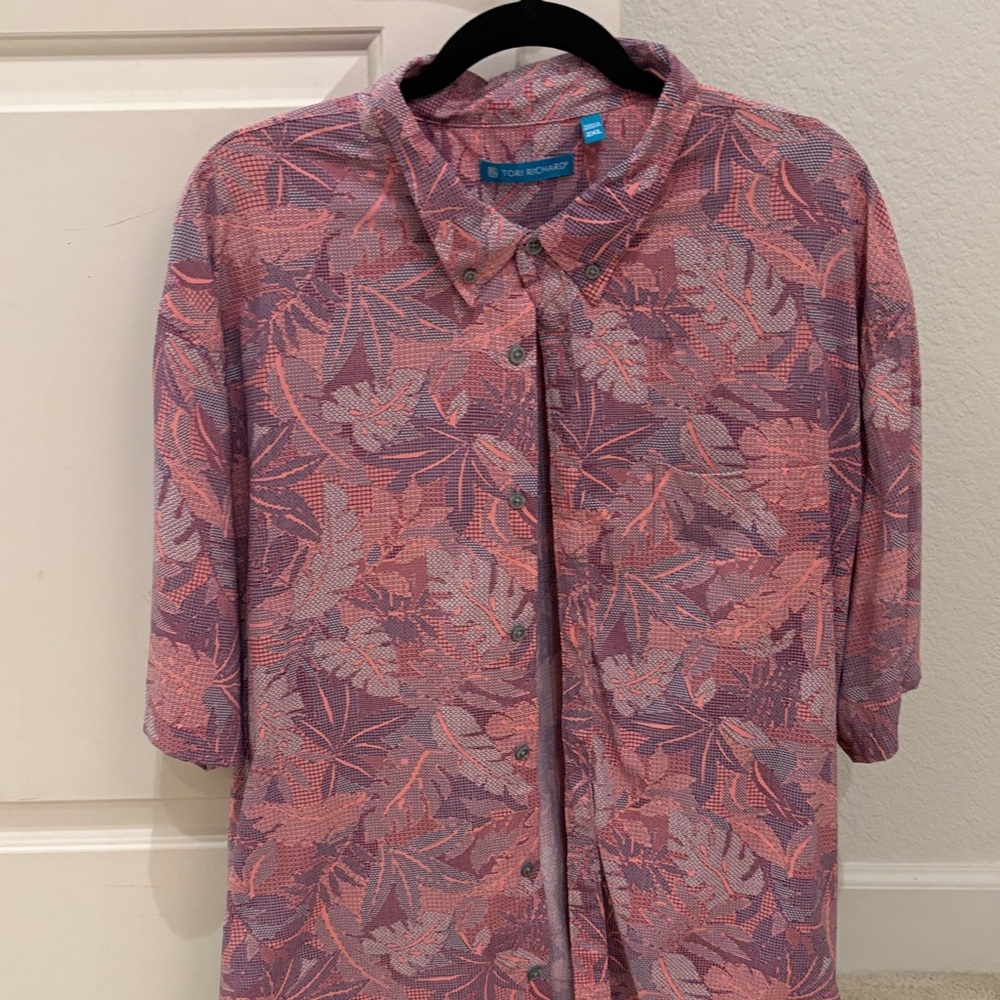 Tori Richard Pink and Purple Patterned Shirt